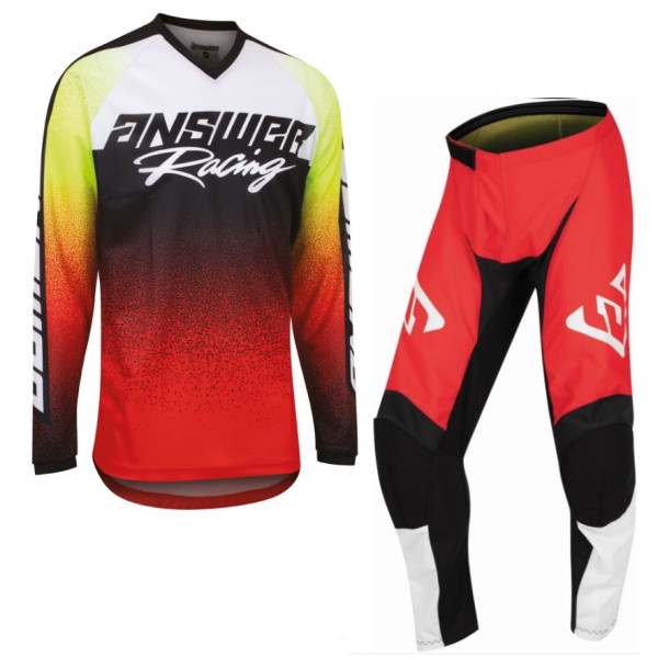Answer Racing Answer syncron prism motocross pant & jersey kit red/hyper acid